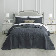 Chixin Sengetæppe Coverlet Quilt Set Full Størrelse - Letvægts sengetøjsdækning - Smuk syning - 4 stykke reversibel sengetæppe - Gorgeous Damask
