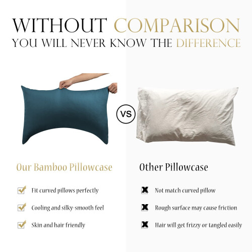 ELIBABA Cooling Bamboo Side Sleeper Pillowcase  King Size  20x36 Inches  Teal 1