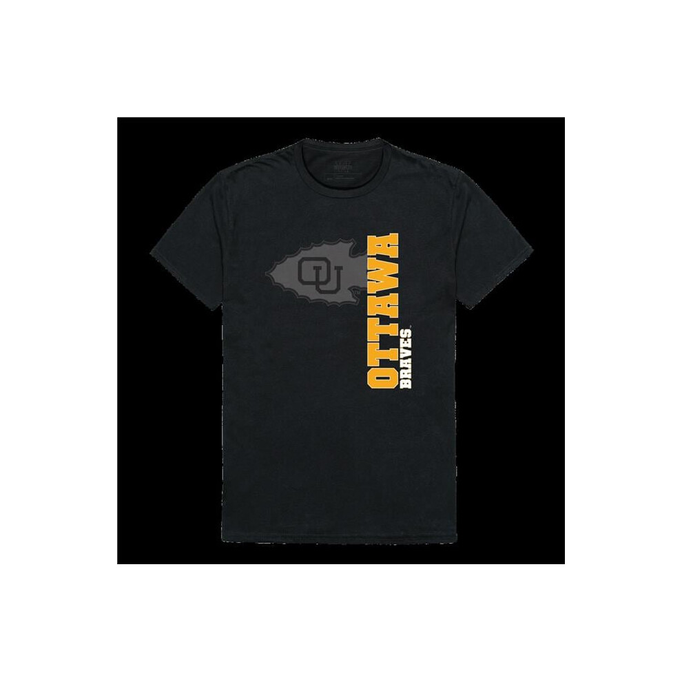 W Republic 515-253-BLK-03 University of Ottawa Braves Ghost College T-Shirt, Black - Large-image-OPC-PGGXVKY-NEW