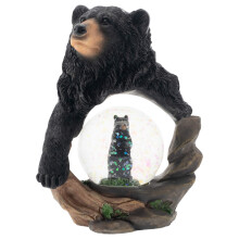 Elanze Designs schtzender schwarzer Br und Jungtier, magische, skurrile Tischkommode, Nachttisch-Figur, Miniatur-Figur, 45 mm, robuste Polyresin-Gl