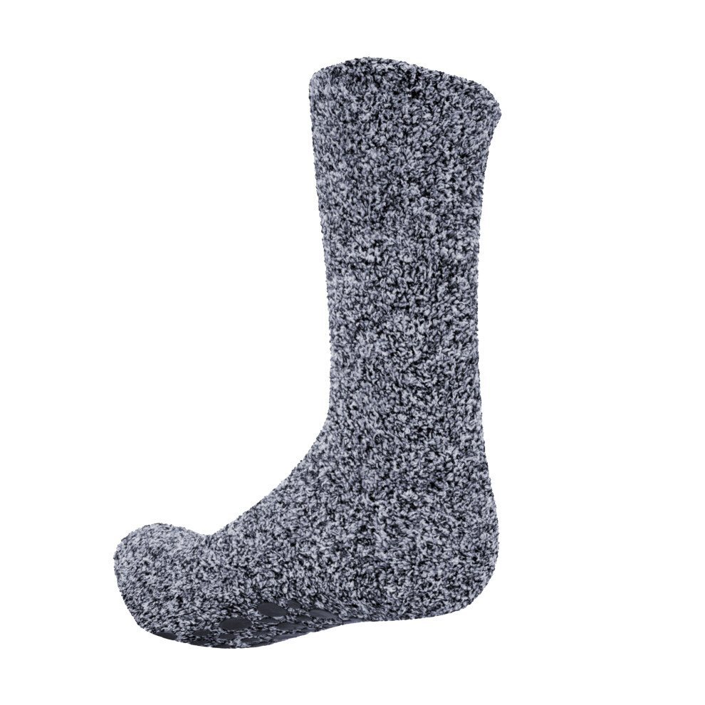(7-11 UK, Navy) FLOSO Mens Warm Slipper Socks With Rubber Non Slip Grip