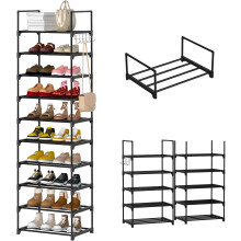 Shoe Rack, 10 Tier Shoe Storage Shelf, Shoe Storage Cabinet, Shoe Cupboard, Shoe Slots Holds 15-20 Pairs, Tool-Free Assembly
