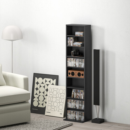 Homcom HOMCOM 260 CD Storage Unit 120 DVD Storage Tower with 9 Compartments Black