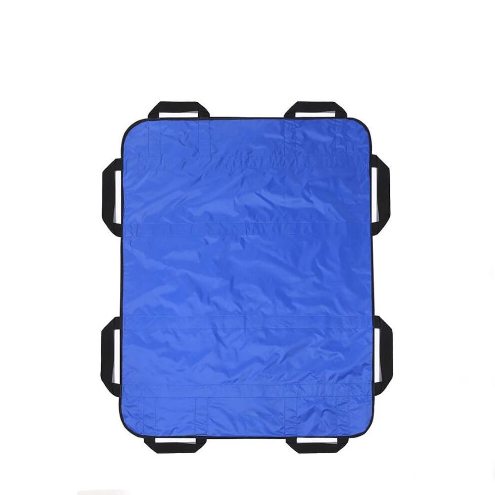 (blue, 120cmx100cm) Multipurpose 48" X 40" Positioning Bed Pad With Reinforced Handles - Reusable & Washable Transfer Sheet For Turning, Lifting & Repos