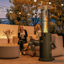Outsunny 11 KW Patio Heater, Propane Heater with Tip-Over Switch, Black