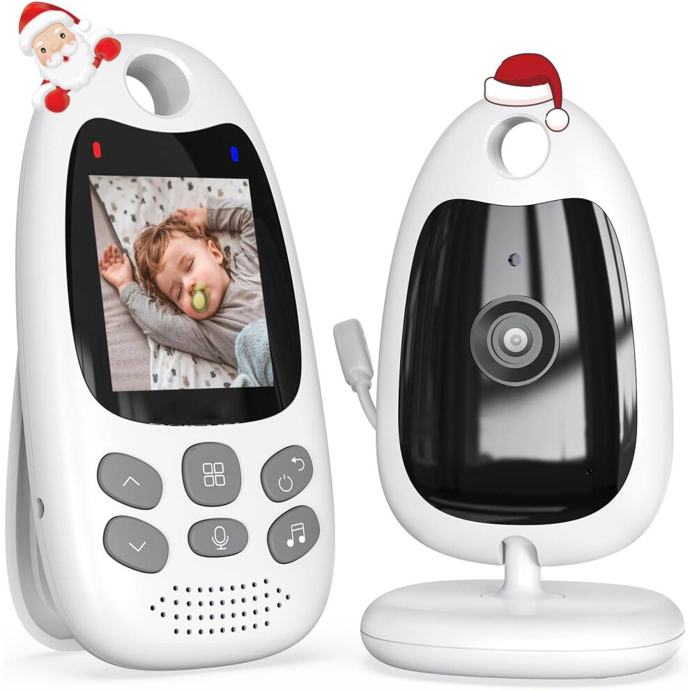 Video Baby Monitor With Camera, Two-Way Audio, No Wifi, Eco Mode, 720P, Night Vision, Battery, 8 Lullabies, Feeding Reminder, Smart Temperature Sensor Gogerstar