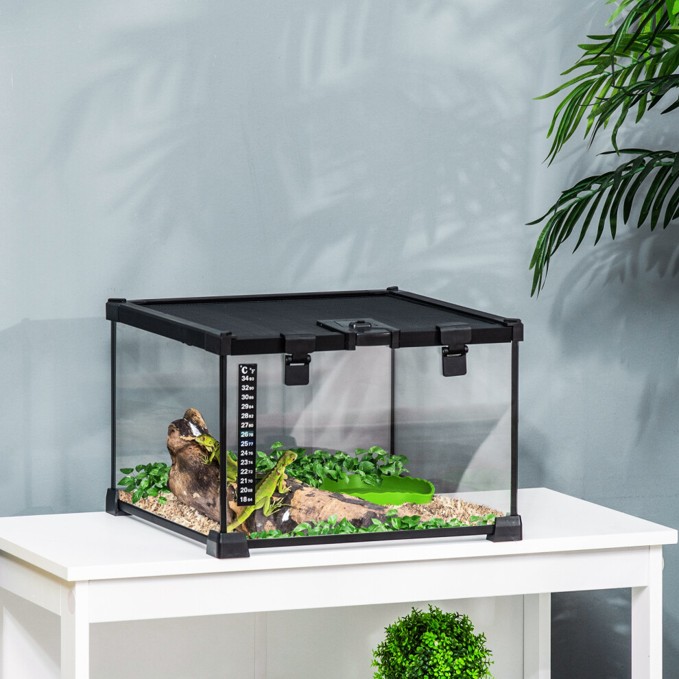 PawHut Glass Reptile Terrarium Habitats for Lizards, Frogs, Snake 30 x 30 x 20cm