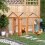 PawHut PawHut Chicken Run, Wooden Chicken Coop w/ Combinable Design - Orange 1
