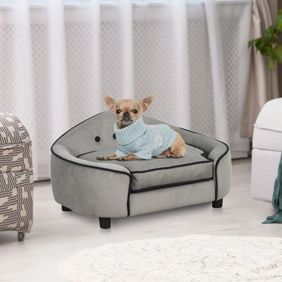 Pawhut Dog Sofa Puppy Chair Kitten Bed Lounge W/ Cushion, For Xs And S Dogs