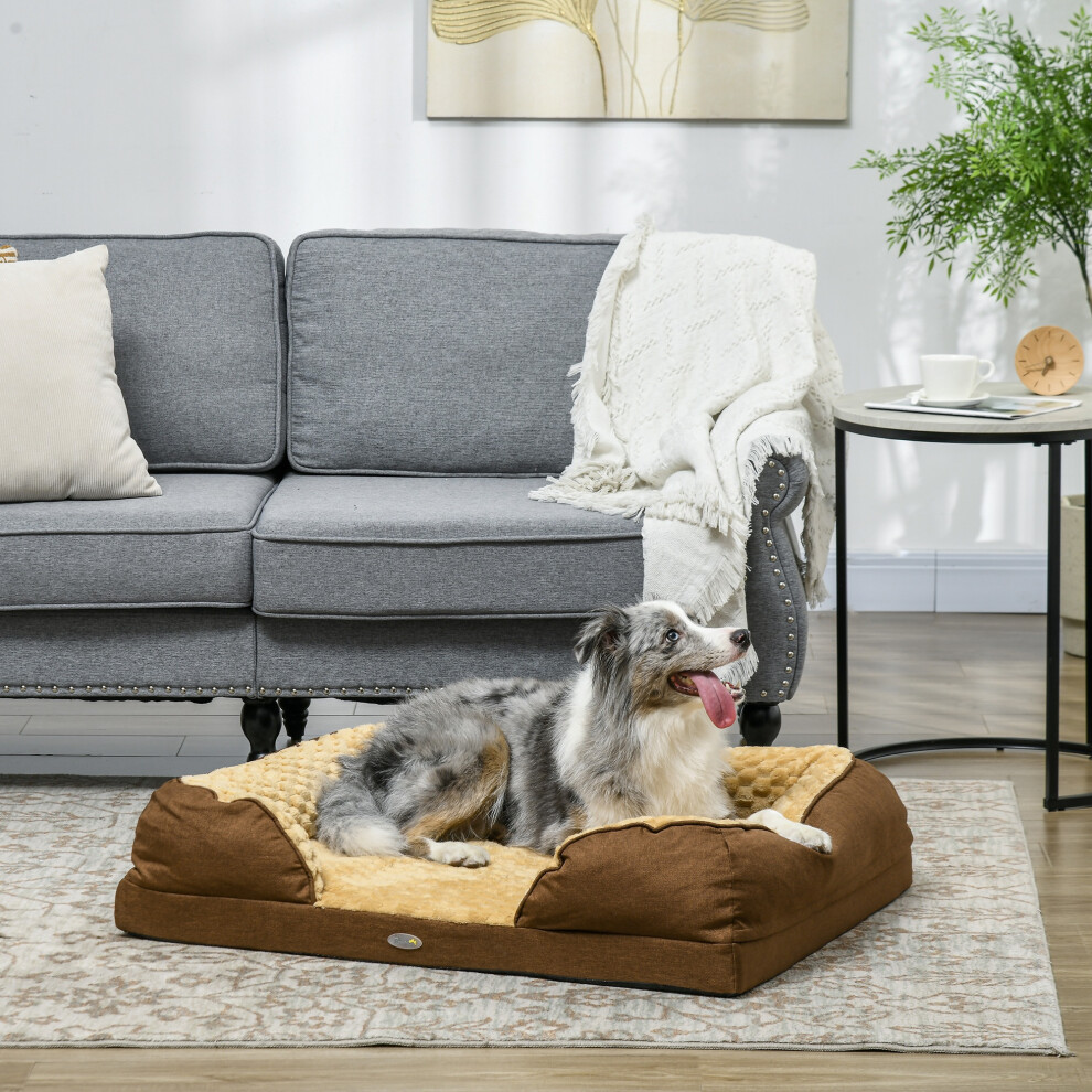 Pawhut Dog Bed Calming Pet Bed Dog Mattress For Medium Dogs - Brown