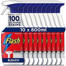 Flash Multi Purpose Bleach Cleaning Spray Cleaning Products For Hard Surfaces Kitchen Cleaner Spray 8 L 800ML x 10 Multi Surface Cleaner