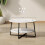 Homcom HOMCOM Round Coffee Table with Storage Shelf and Marble Effect Top, White 9
