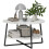 Homcom HOMCOM Round Coffee Table with Storage Shelf and Marble Effect Top, White 8