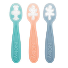 Nuby 3-stupnov sada prvnch detskch licek - 3 balen - 6+ mescu - Detsk licky s rukojet pro snadn uchopen - Pastely
