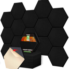 18 pakke akustiske paneler-12""""X10""""X 0,4"""" selvkl?bende lydt?tte v?gpaneler H?jdensitet lydabsorberende panel akustisk behandlingspanel brugt i