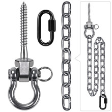 BeneLabel Heavy Duty Swing Hook and Chain Kit for Hammock Chair Wood