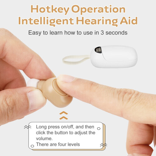 1Pair Digital Rechargeable Hearing Aids White Color 1