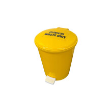 Plastic Pedal Bin, Yellow Clinical Waste, 12L