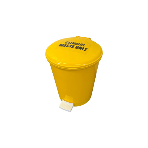 Plastic Pedal Bin, Yellow Clinical Waste, 12L 1