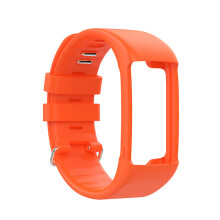Watch Strap Silicone Watch Band for Polar A360 A370 Watch Repair Part Replacement Wristband Steel Buckle Watchband (orange)