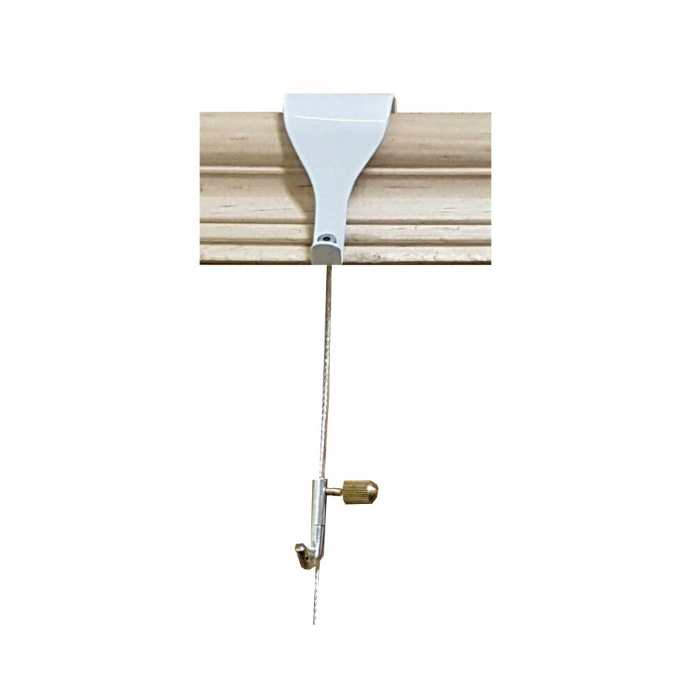 (White, 1.5 Meter) Picture Hanging Moulding Hook Steel Cable Kit 9508363732596