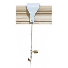 (White, 2 Meter) Picture Hanging Moulding Hook Steel Cable kit