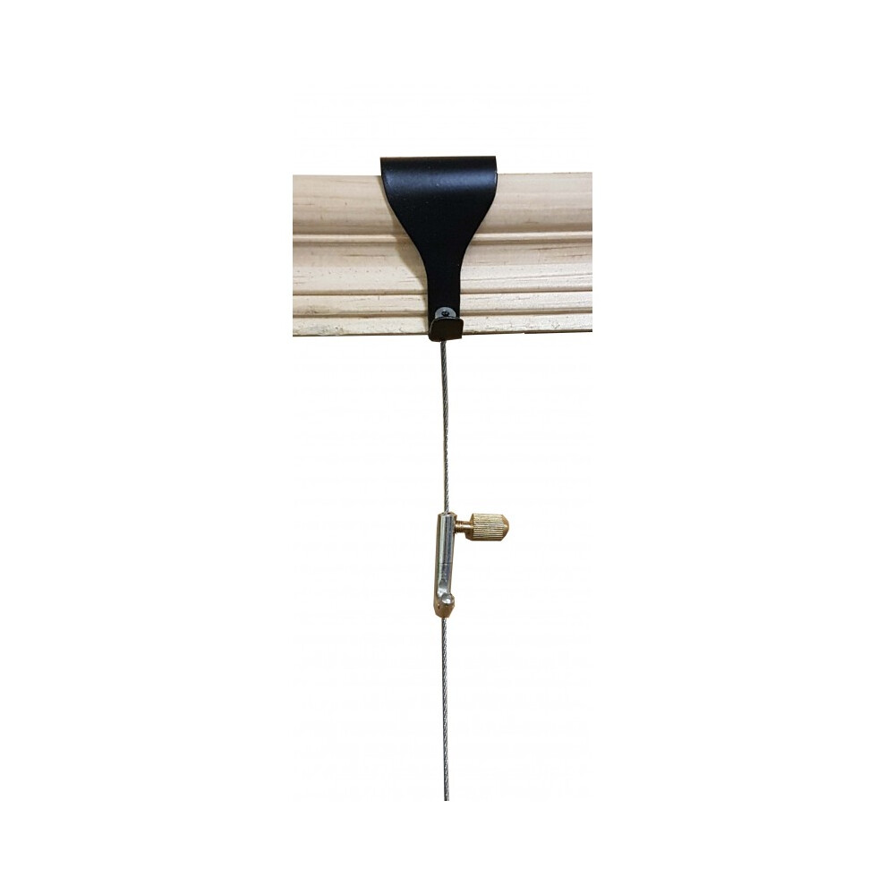 (Black, 1.5 Meter) Picture Hanging Moulding Hook Steel Cable Kit 9506315569528
