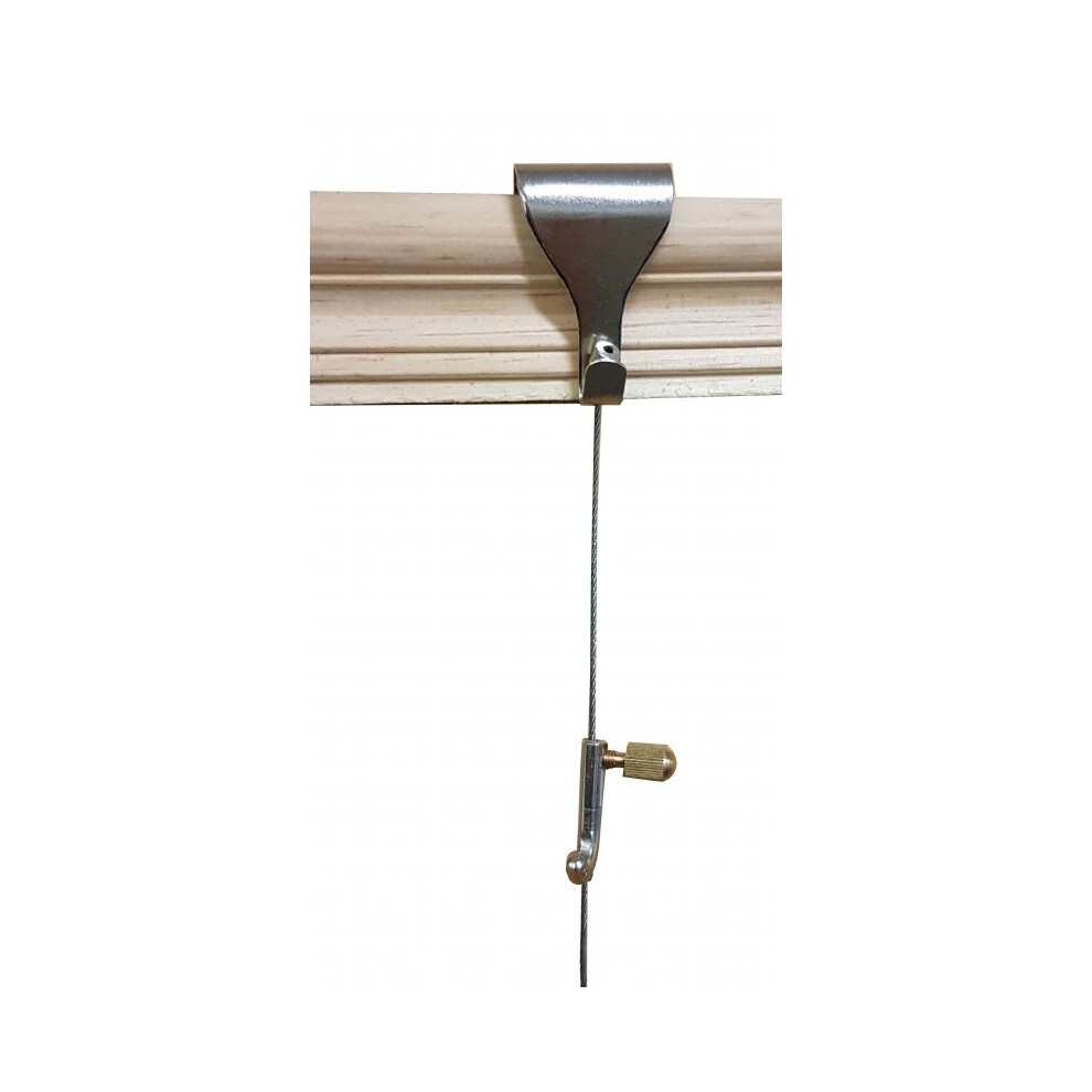 (Nickel, 1 Meter) Picture Hanging Moulding Hook Steel Cable kit-image-OPC-PGGWT26-NEW