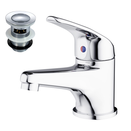 Studio Single Lever Basin Mono Mixer Tap & Slotted Sprung Waste 2