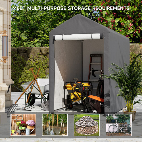 Living And Home 4x6FT Galvanized Tube Storage Shed