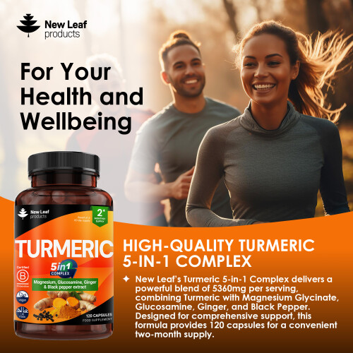 New Leaf Product Turmeric 5In1 Complex + Magnesium, Glucosamine, Ginger & Black Pepper 2
