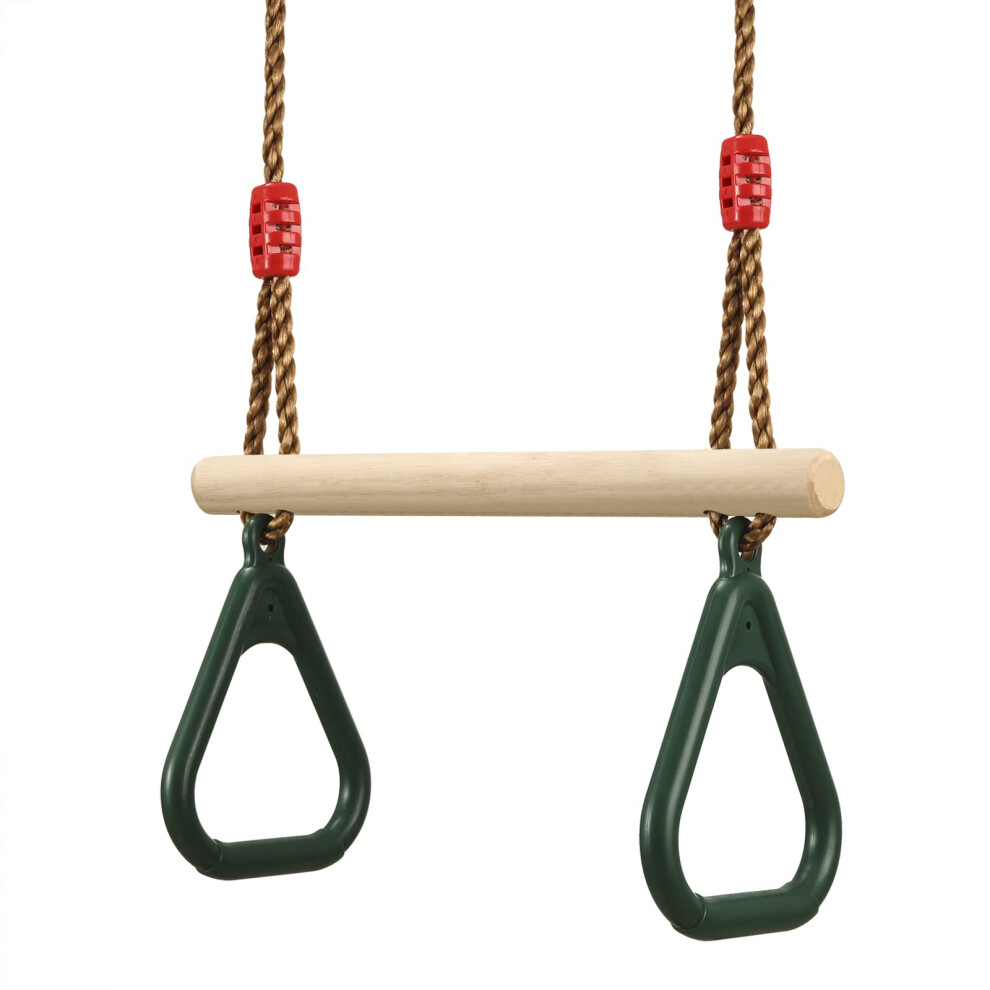 Balan?oire trap?ze en bois pour enfants avec anneaux de gymnastique en plastique PELLOR Playground pour s'amuser en int?rieur et en ext?rieur