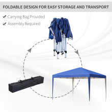 3 x 3m Garden Pop Up Gazebo Marquee Party Tent Wedding Canopy Blue