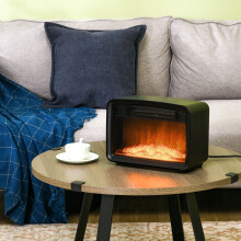HOMCOM Freestanding or Tabletop Electric Fireplace, Stove Heater, 800W/1600W