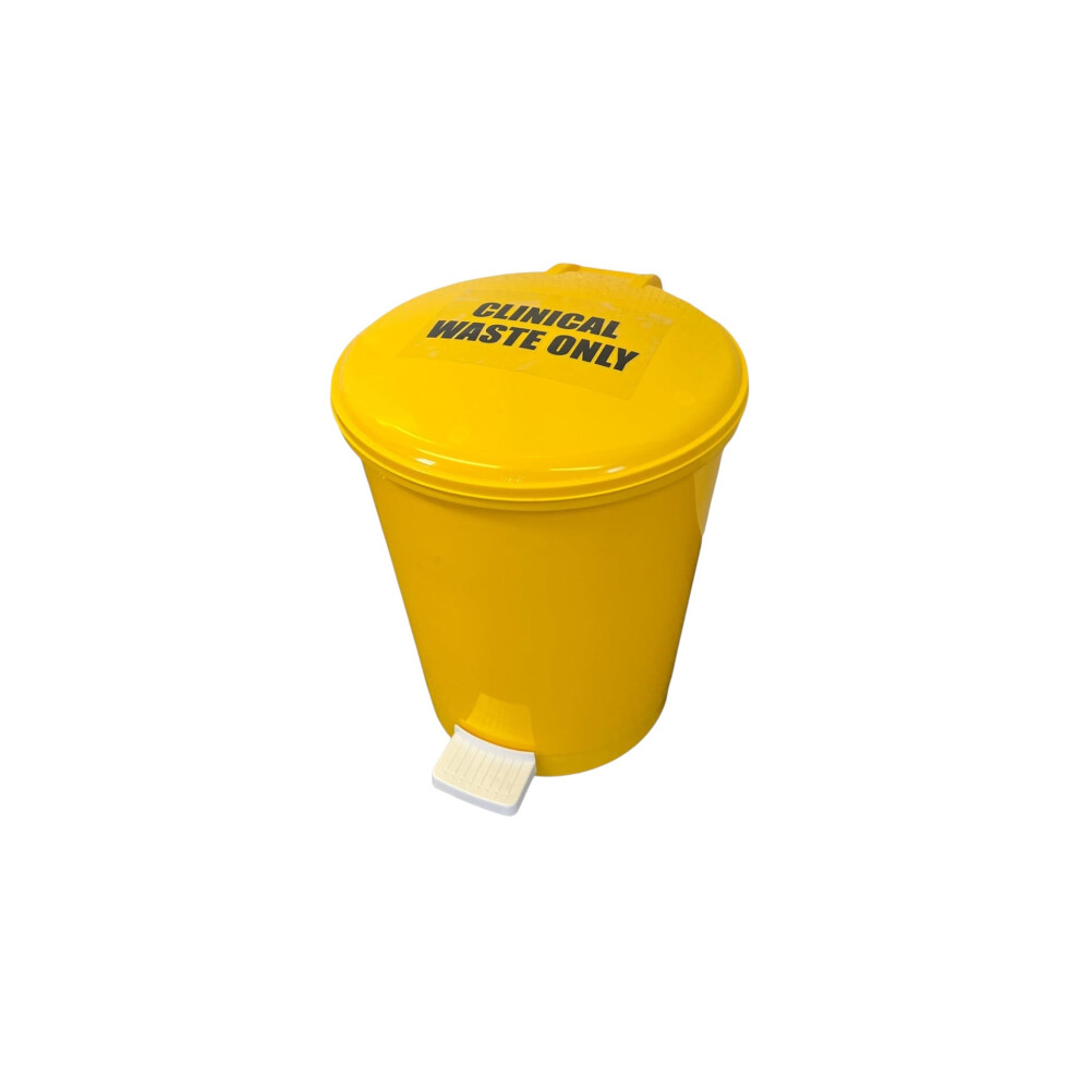Plastic Pedal Bin, Yellow Clinical Waste, 20L