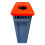 87 Litre Slim Bin, Grey Base & Red 2 Hole Lid 5