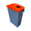 87 Litre Slim Bin, Grey Base & Red 2 Hole Lid 1