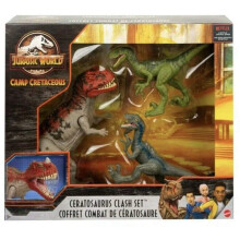 Jurassic World Camp Cretaceous Ceratosaurus Clash Set με Ceratosaurus & 2 Velociraptors