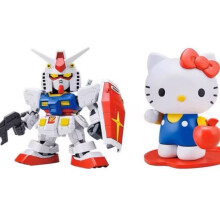 (SD, no box) GAOGAO SD KT RX-78-2 Kitty Cat Model Kit Collection Assembly Action Figures Robot Plastic Model Hobby Doll Toy Kids Gift