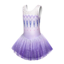 EQSJIU Gymnastik Kleid F?r Kinder Rocked Leotards Lila Gradienten Farbe