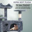 (Charcoal Grey) Large Cat Tree Activity Centre Multilevel Scratching Post 138cm Climbing Tower 3