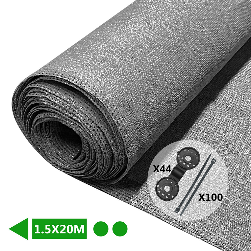 (1.5x20m, Grey) VOUNOT Privacy Netting HDPE Shading Net, 75% Shading Rate-image-OPC-PGH57S8-NEW
