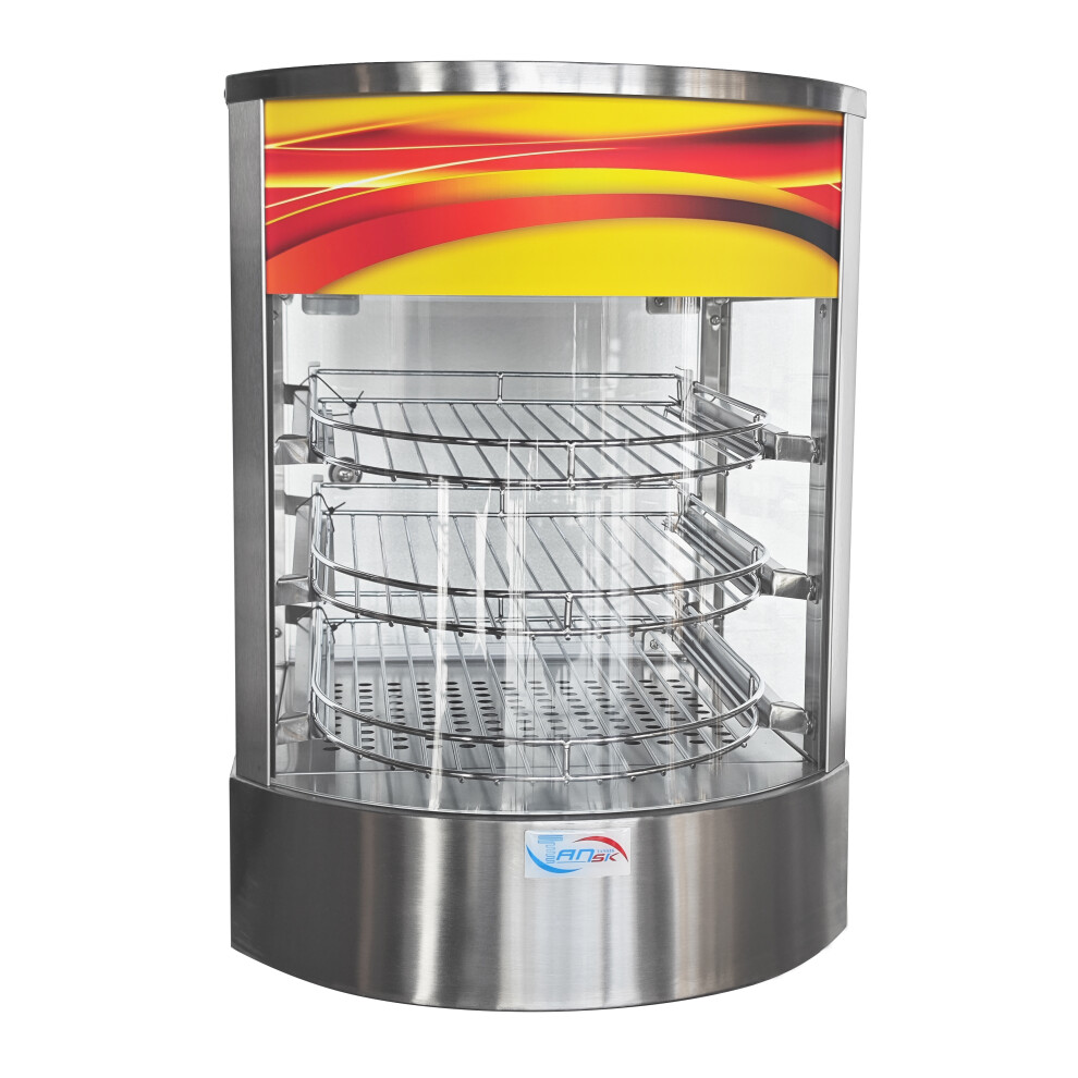 Hot Food Pie Pastie Warmer Display Cabinet Counter Silver