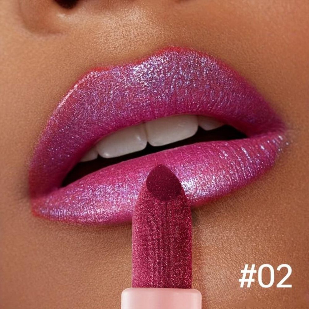 (2#) High Pigment Glitter Lipstick with Sparkle & Shimmer Finish