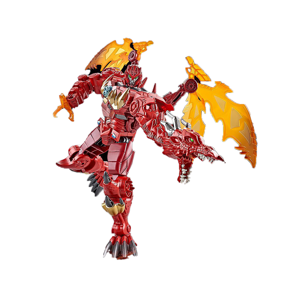 (160D Red Dragon, with box) YOUHU Transformation 160D Red Dragon Action Figures Enlarged Version Beast Wars Collection Robot Figurine Model Statue Toy