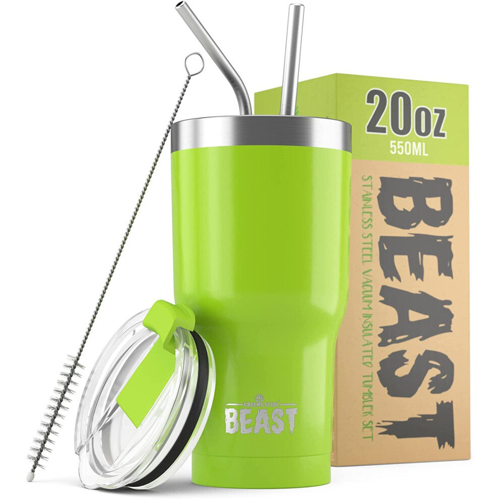 Beast 20 oz Tumbler Stainless Steel Vacuum Insulated Coffee Ice Cup Double Wall Travel Flask (Lemongrass Green)-image-OPC-PFT66HY-NEW
