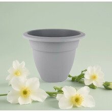 Small Grey Round Plant Pot 20cm Plastic Bell Planter Flower Pot
