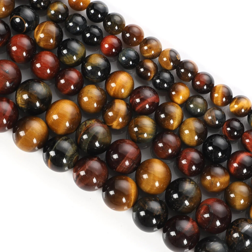 (5A natural three-color tiger eye stone, About 6mm/60 pieces) New natural tiger eye stone scattered pearl tiger eye stone punched color tiger eye ston-image-OPC-PGH6PNP-NEW