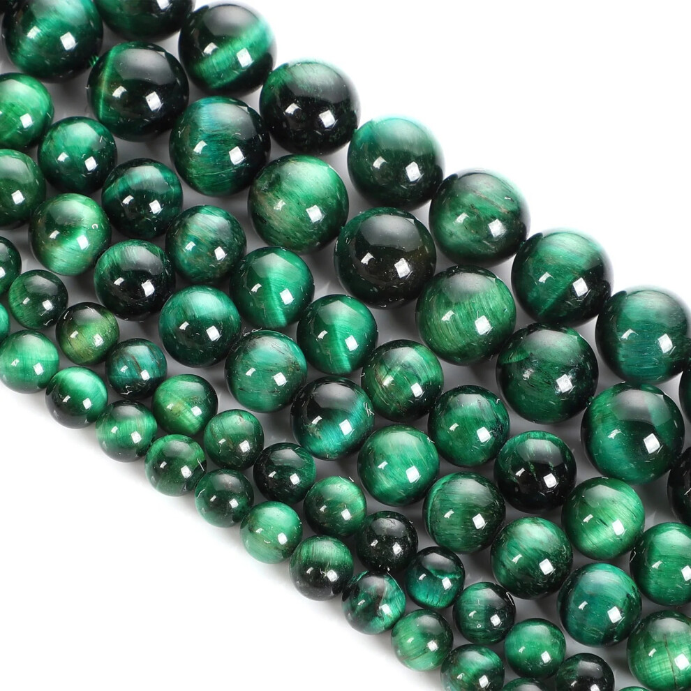 (5A Optimized Green Tiger Eye Stone, About 10mm/37 pieces) New natural tiger eye stone scattered pearl tiger eye stone punched color tiger eye stone D-image-OPC-PGH6PP6-NEW