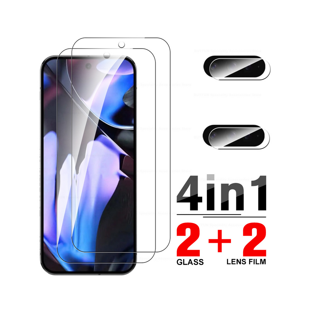 Tempered Glass Case For Google Pixel 9 Pro XL 4in1